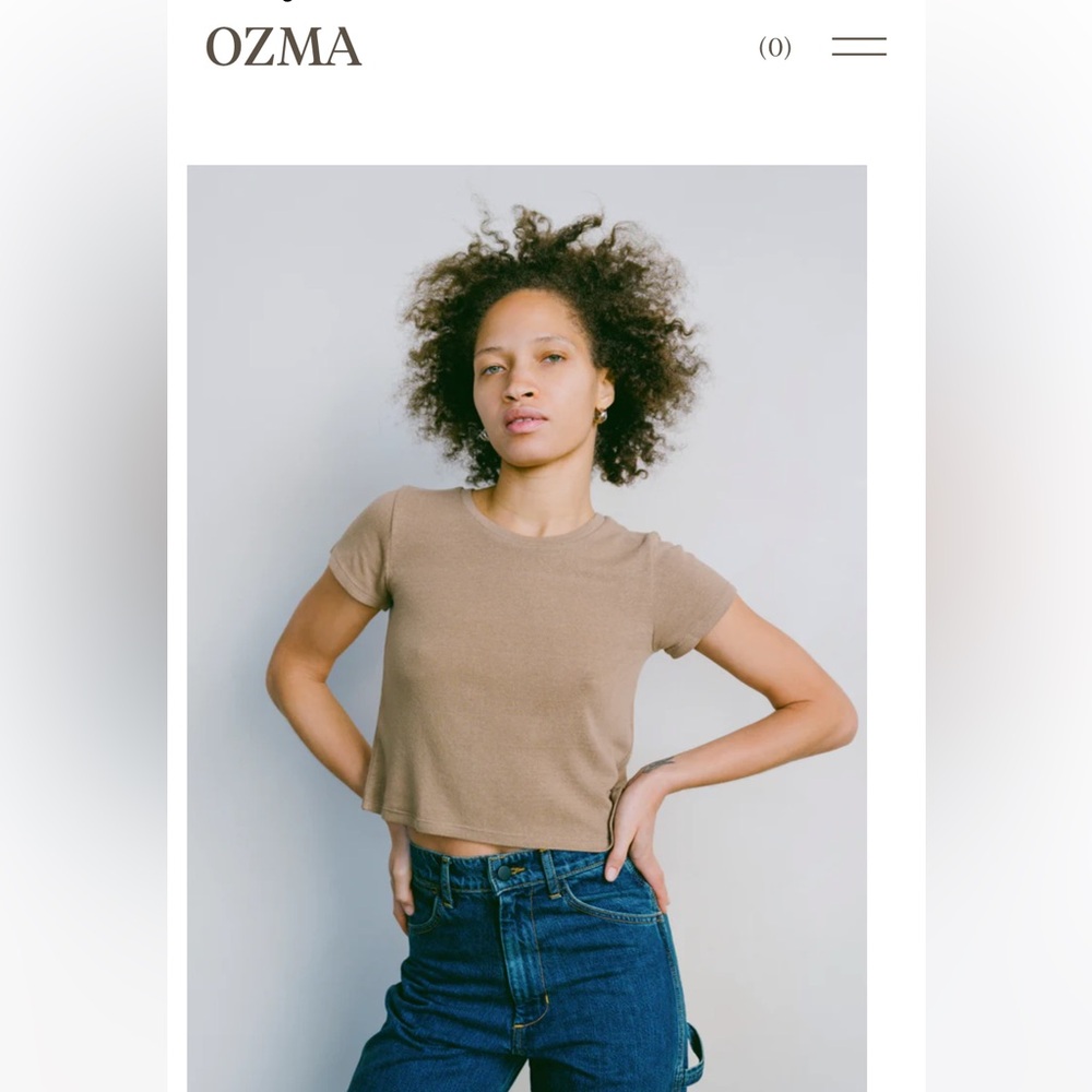 Ozma of California LOU TEE(Regen Silk Noil Jersey)Tea - size XS
